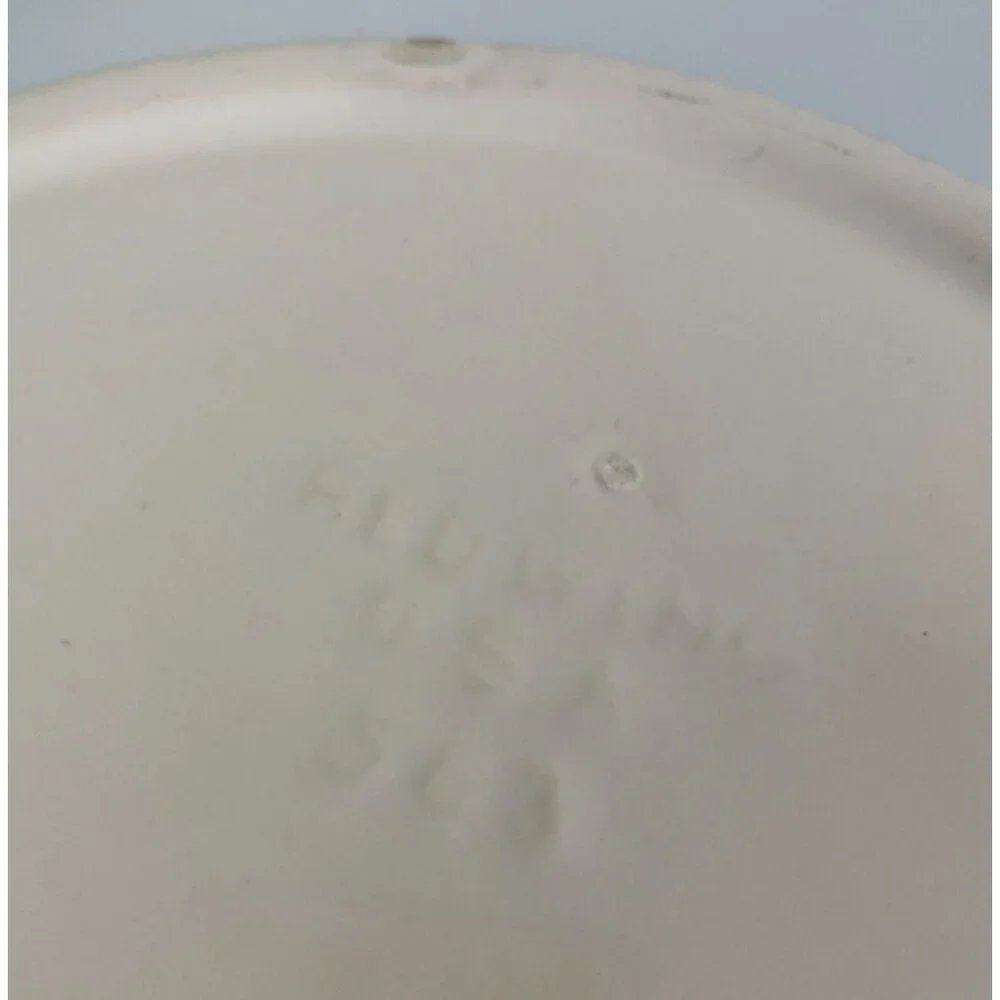 Vintage Mid-Century Red Wing Pottery White Swirl Casserole Baking Dish & Lid 563